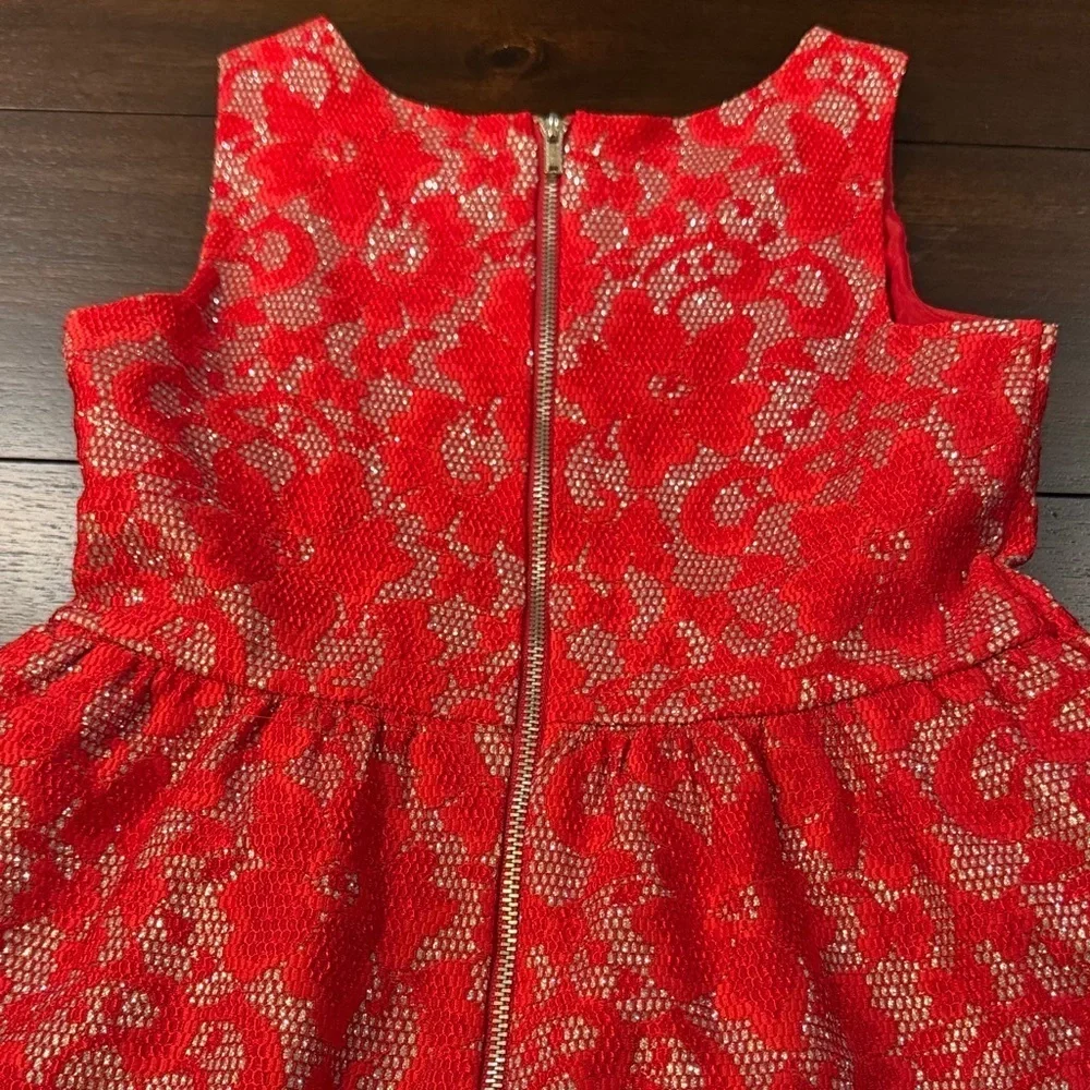 Justice Vibrant Red Lace Kids Dress